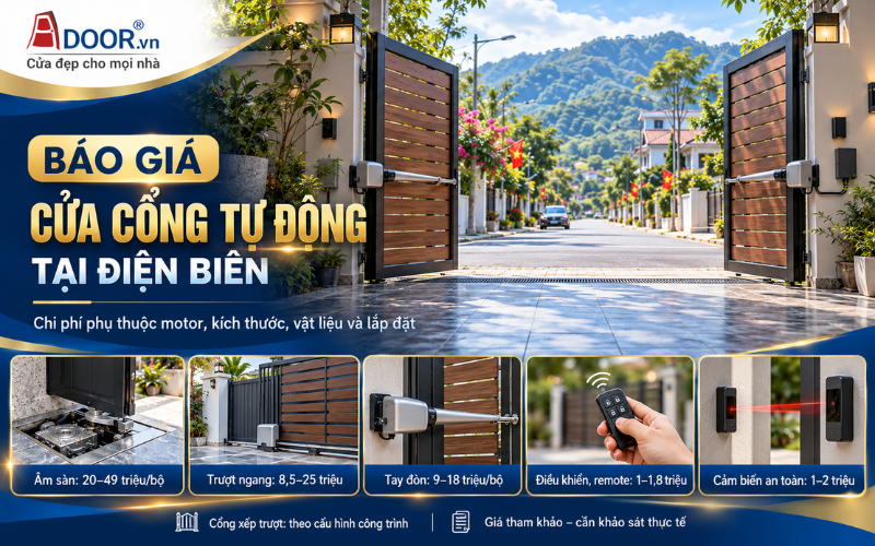 Giá cổng tự động tại Điện Biên – Bảng giá tham khảo Adoor 