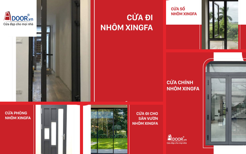 Các mẫu cửa nhôm Xingfa Tuy Hòa theo từng vị trí lắp đặt