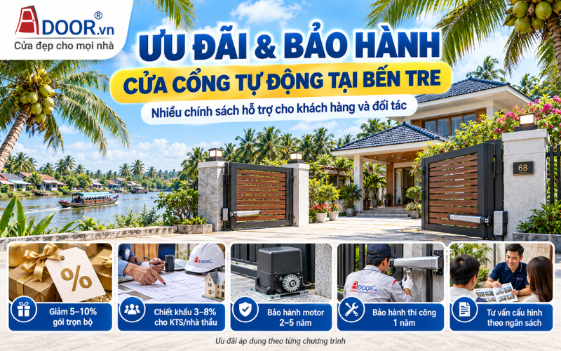 Giá cổng tự động tại Bến Tre – Chính sách ưu đãi và bảo hành