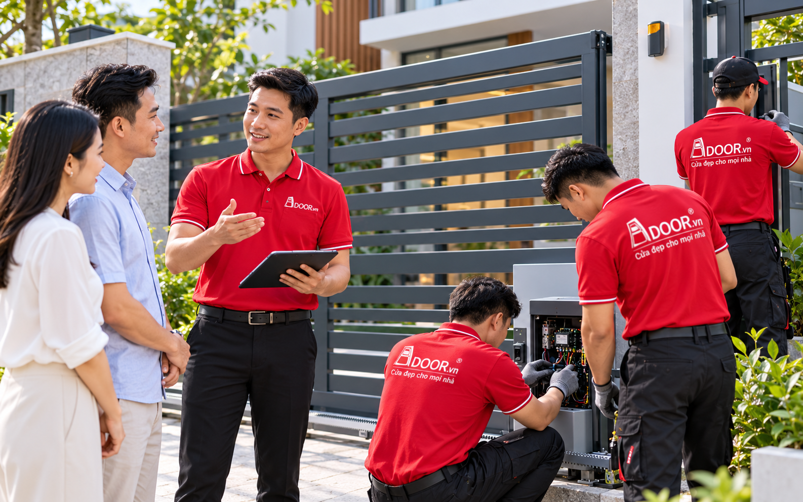 Cổng tự động tại TP Hồ Chí Minh – Đội ngũ tư vấn và kỹ thuật Adoor