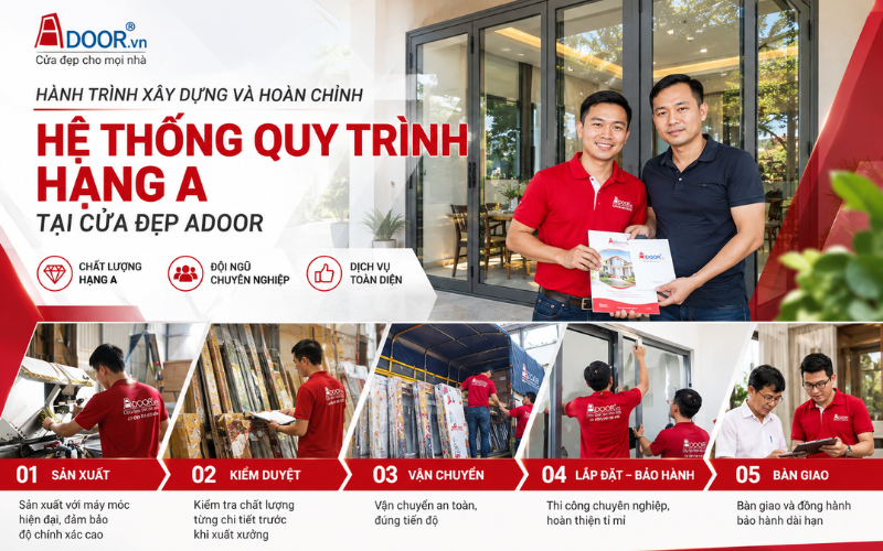 Quy trình Adoor từ sản phẩm đến bàn giao cửa nhôm MaxPro Quy trình Adoor từ sản phẩm đến bàn giao cửa nhôm MaxPro