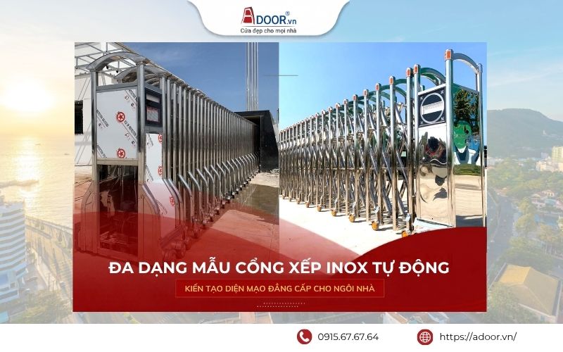 Cửa cổng xếp inox tự động