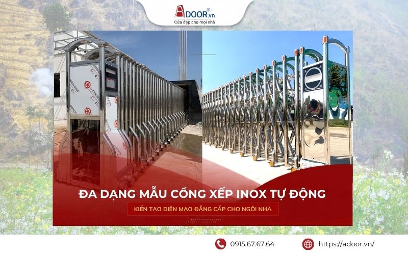  Đa dạng mẫu mẫu cổng inox tự động
