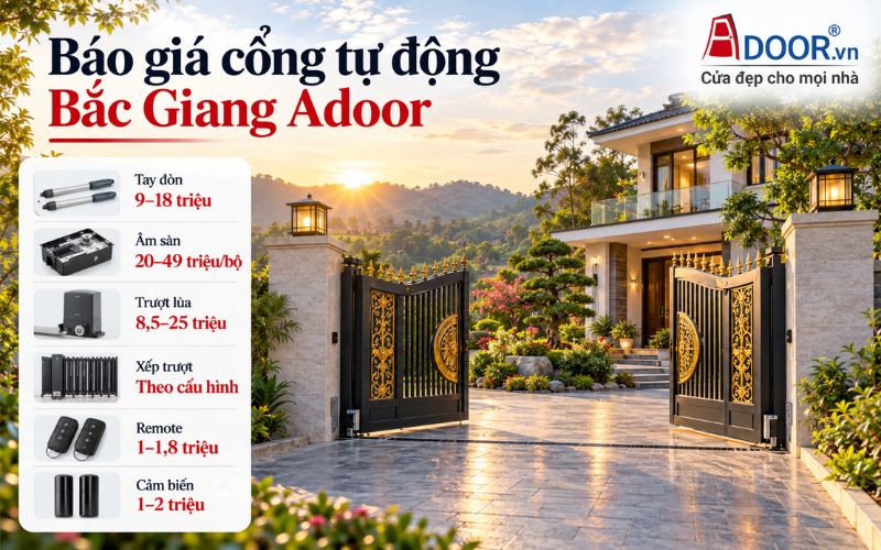 Cổng tự động tại Bắc Giang – Báo giá motor và phụ kiện tham khảo 