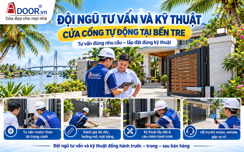 Giá cổng tự động tại Bến Tre – Quy trình khảo sát, báo giá, lắp đặt và nghiệm thu