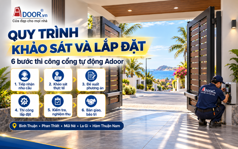 Quy trình khảo sát, báo giá và thi công cửa cổng tự động tại Bình Thuận