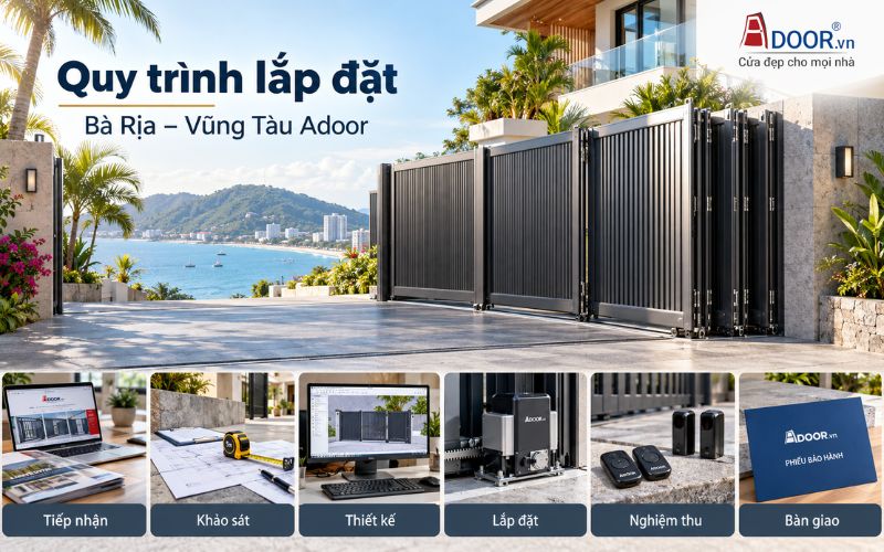Cổng tự động tại Bà Rịa – Vũng Tàu – Quy trình thi công và bàn giao cổng tự động