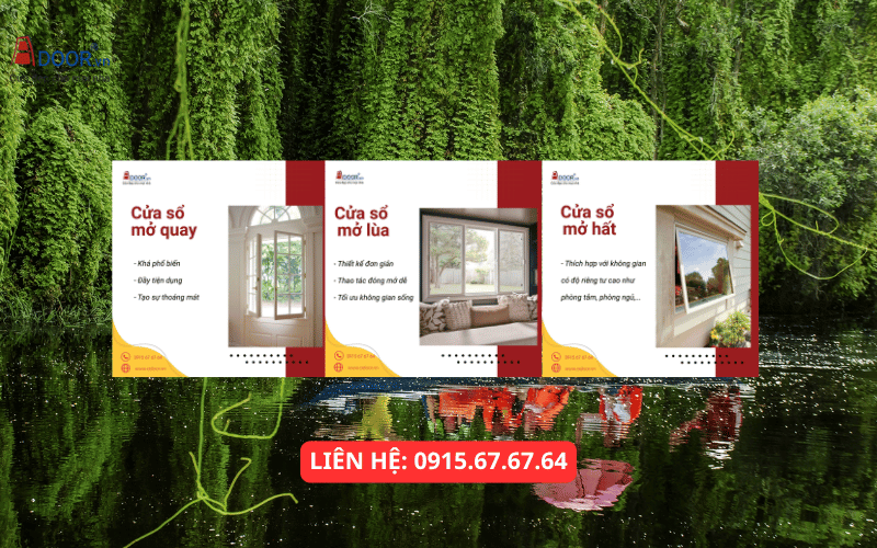 Cửa nhôm Xingfa Long An - Các kiểu cửa sổ nhôm Xingfa