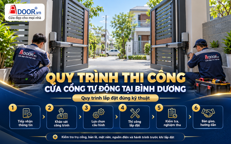 Giá cổng tự động tại Bình Dương – Quy trình khảo sát và thi công