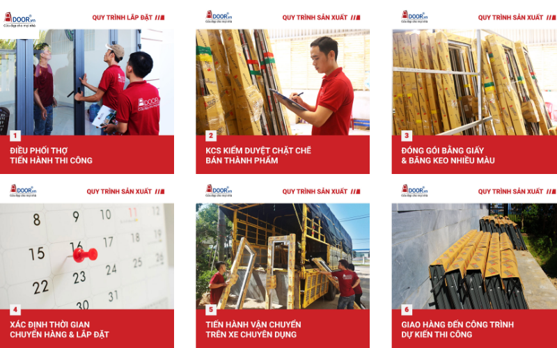 Quy trình sản xuất và lắp đặt cửa nhôm Adoor