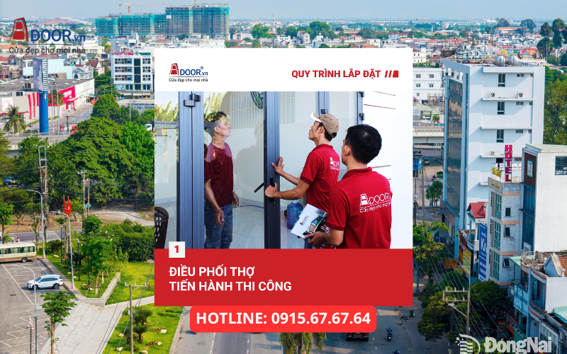 Cửa nhôm Xingfa Đồng Nai - Đội thi công Adoor lắp đặt cửa