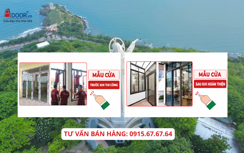 Cửa nhôm Xingfa Vũng Tàu - cửa nhôm Xingfa trước và sau khi hoàn thiện