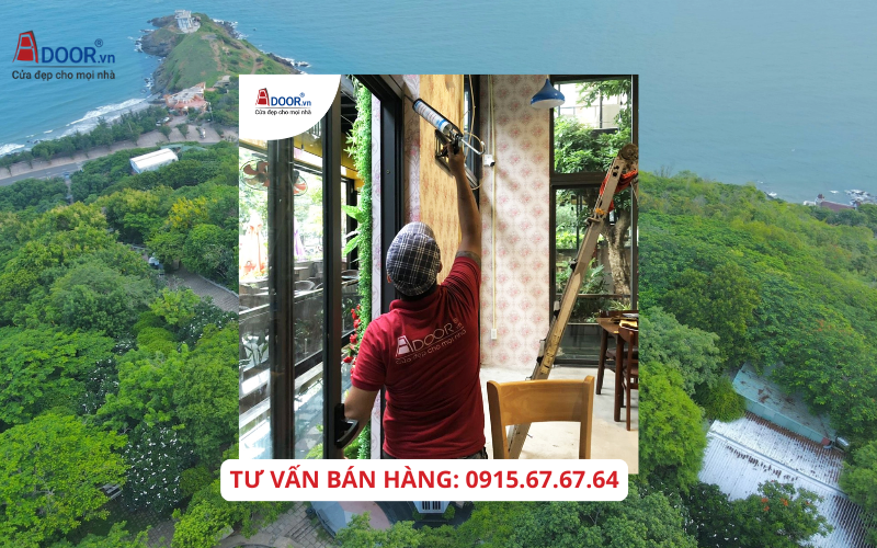 Cửa nhôm Xingfa Vũng Tàu - Nhân viên tại Adoor thi công lắp đặt cửa