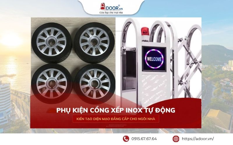 Phụ kiện cổng xếp Inox tự động