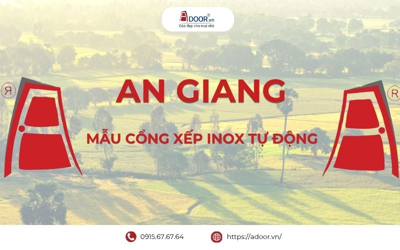 Cửa cổng xếp inox tự động An Giang