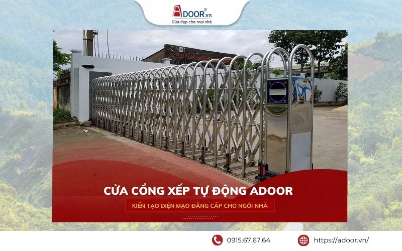 Cửa cổng xếp tự động ADOOR