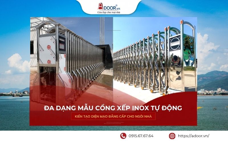 Đa dạng mẫu cổng xếp inox tự động