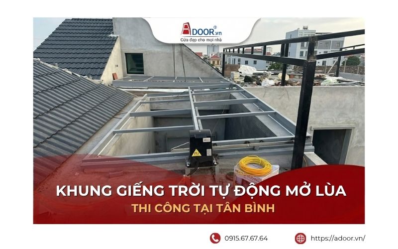 Khung Giếng Trời Tự Động Mở Lùa