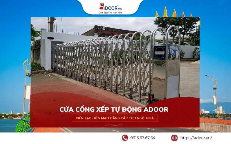 Mẫu cổng xếp đẹp Adoor