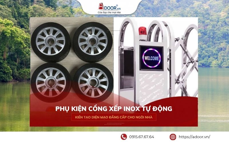 Phụ kiện cổng xếp inox tự động