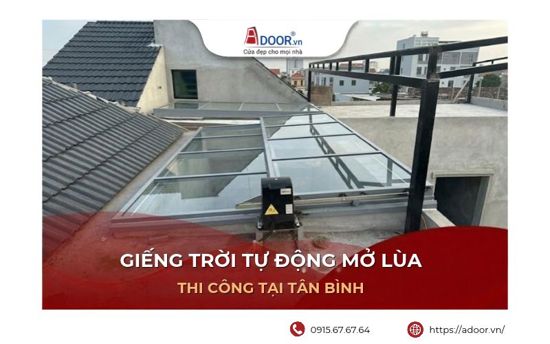 giếng trời tự động mở lùa