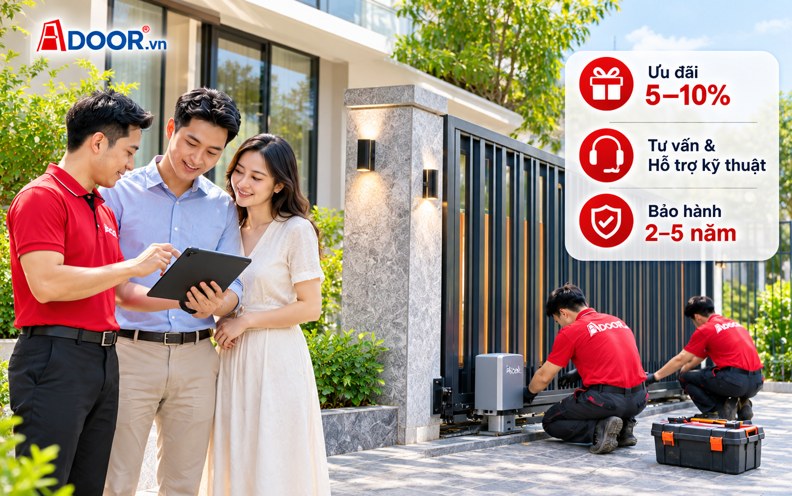Cổng tự động tại TP Hồ Chí Minh Adoor – Tư vấn ưu đãi và bảo hành
