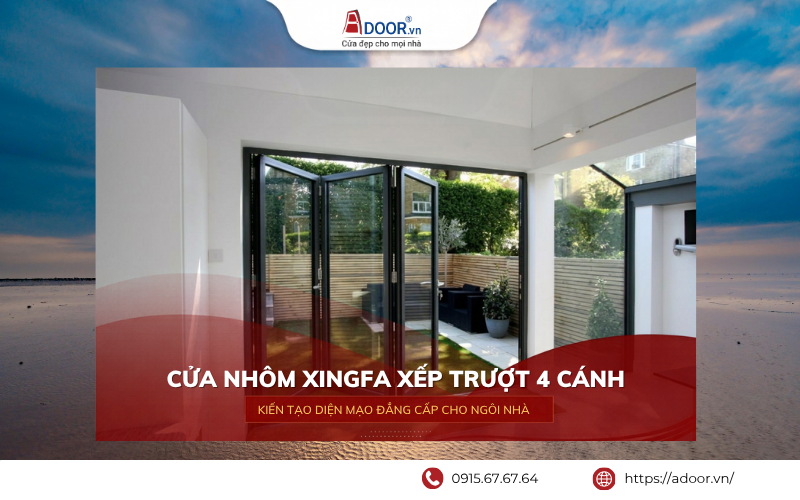 Cửa đi xếp trượt hiện đại, mở rộng không gian sử dụng.