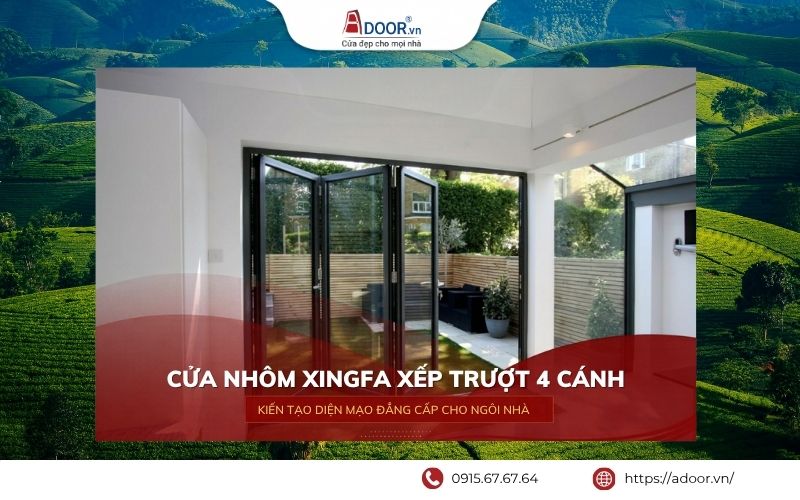 Cửa xếp trượt hiện đại, mở rộng không gian sử dụng.